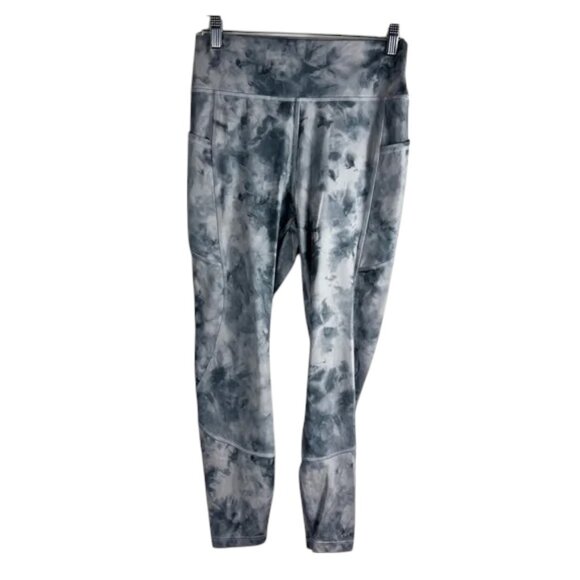 X By Gottex Gray Tie-Dye High-Waist Leggings - Size M - like Diamond Dye - Picture 1 of 8
